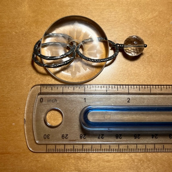 Silpada 925 Sterling Silver Etched Glass Crystal Round Donut Dangle Pendant - Picture 15 of 15